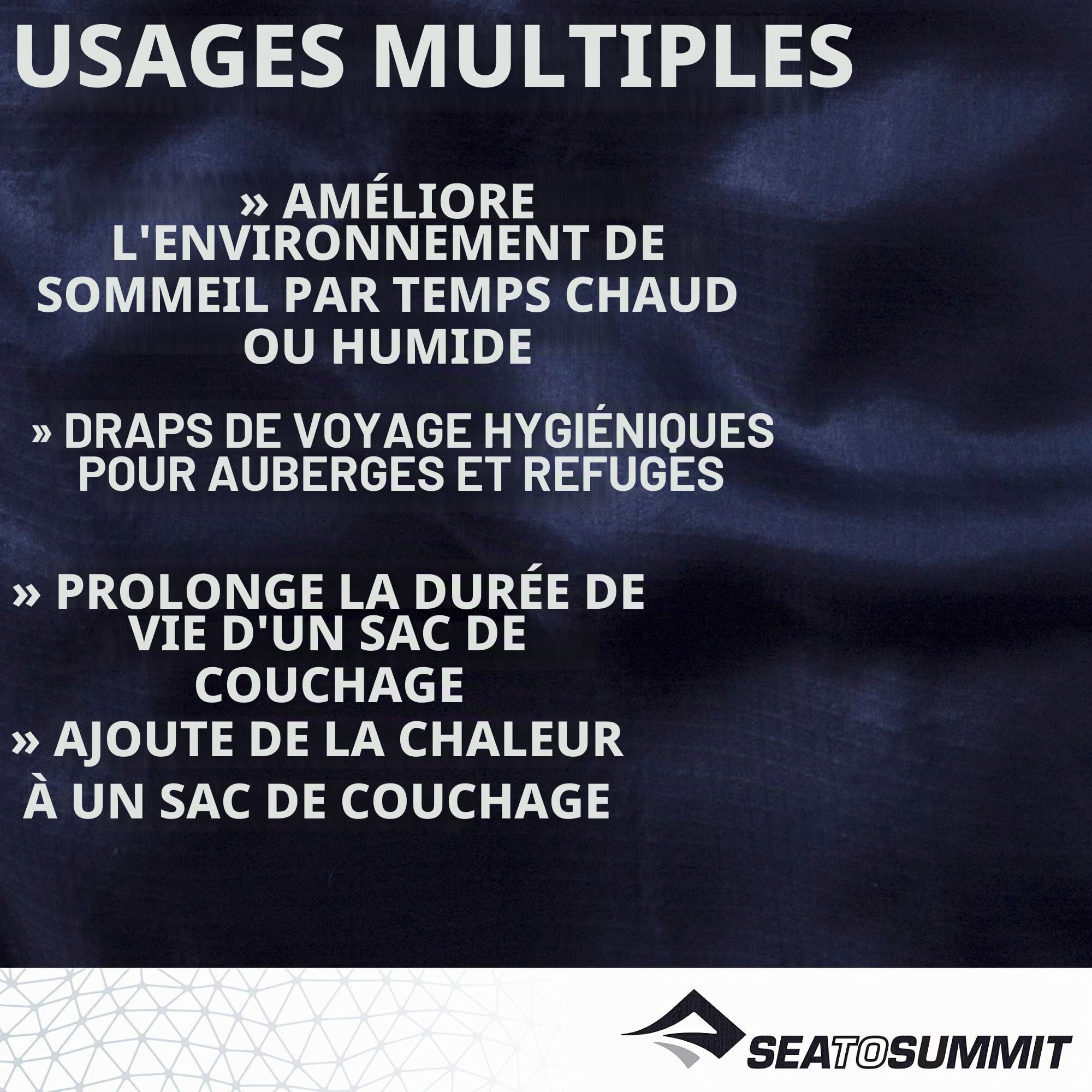 Sea to Summit Équipe de Camping Homme, Bleu Marine, Double (Rectangular) 185x185cm/225gr