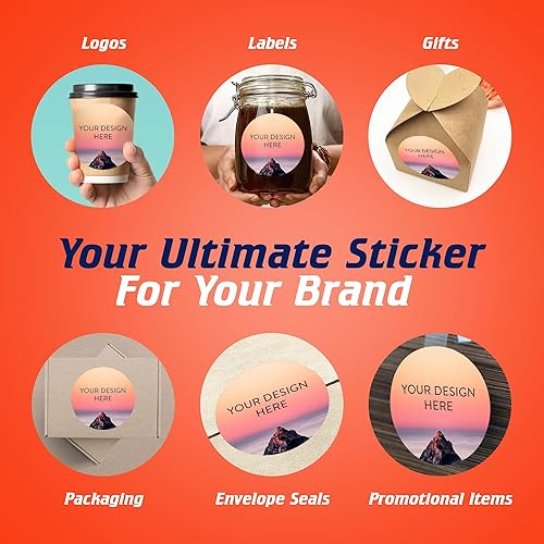 Vista 481 de DayStar Custom Signs & Design - 100 adhesivos de vinilo personalizables, con texto, imagen, diseño y logotipo; adhesivos para logotipo de embalaje