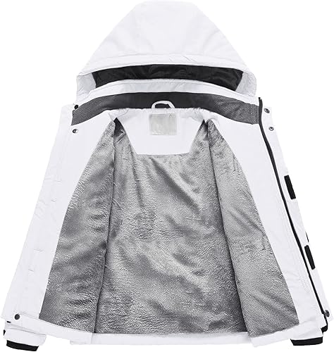 Miniatura 3 de Pursky Chaqueta de esquí impermeable para niños, abrigos de nieve de invierno, abrigos de forro polar parka