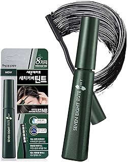 SEVEN EIGHT Gray Cover Root Touch Up Mascara Quick Cover Root Tint, Water-Resistant Concealer, Temporary Cover Up Brush for Hair Mustache & Beard (NATURAL BLACK)
