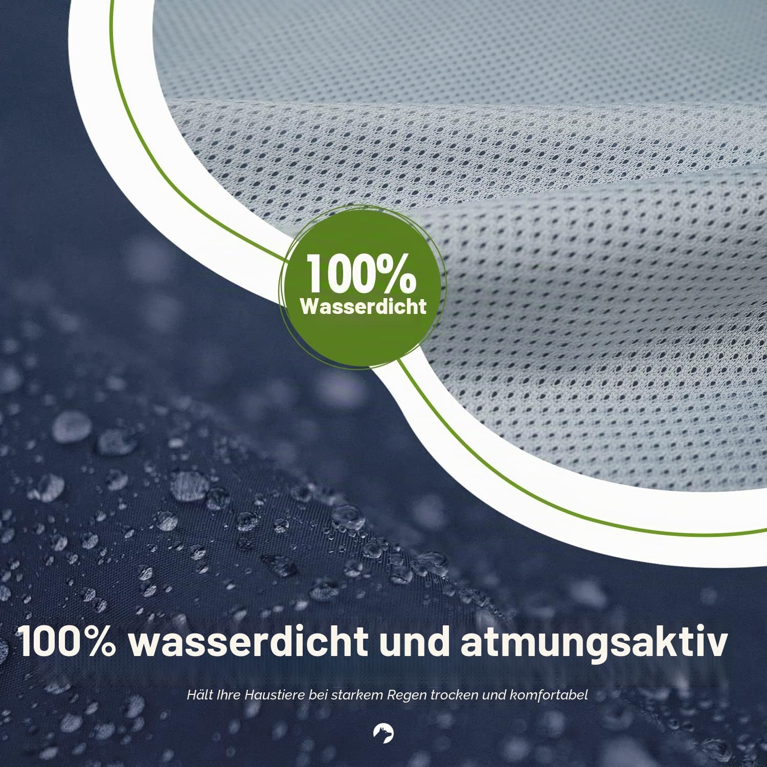 Zellar Hunderegenmantel mit Kapuze & Kragenloch & Sicheren Reflektierenden Streifen, Ultraleichte Atmungsaktive 100% wasserdichte Regenjacke für Mittelgroße bis Große Hunde, Blau, 6XL