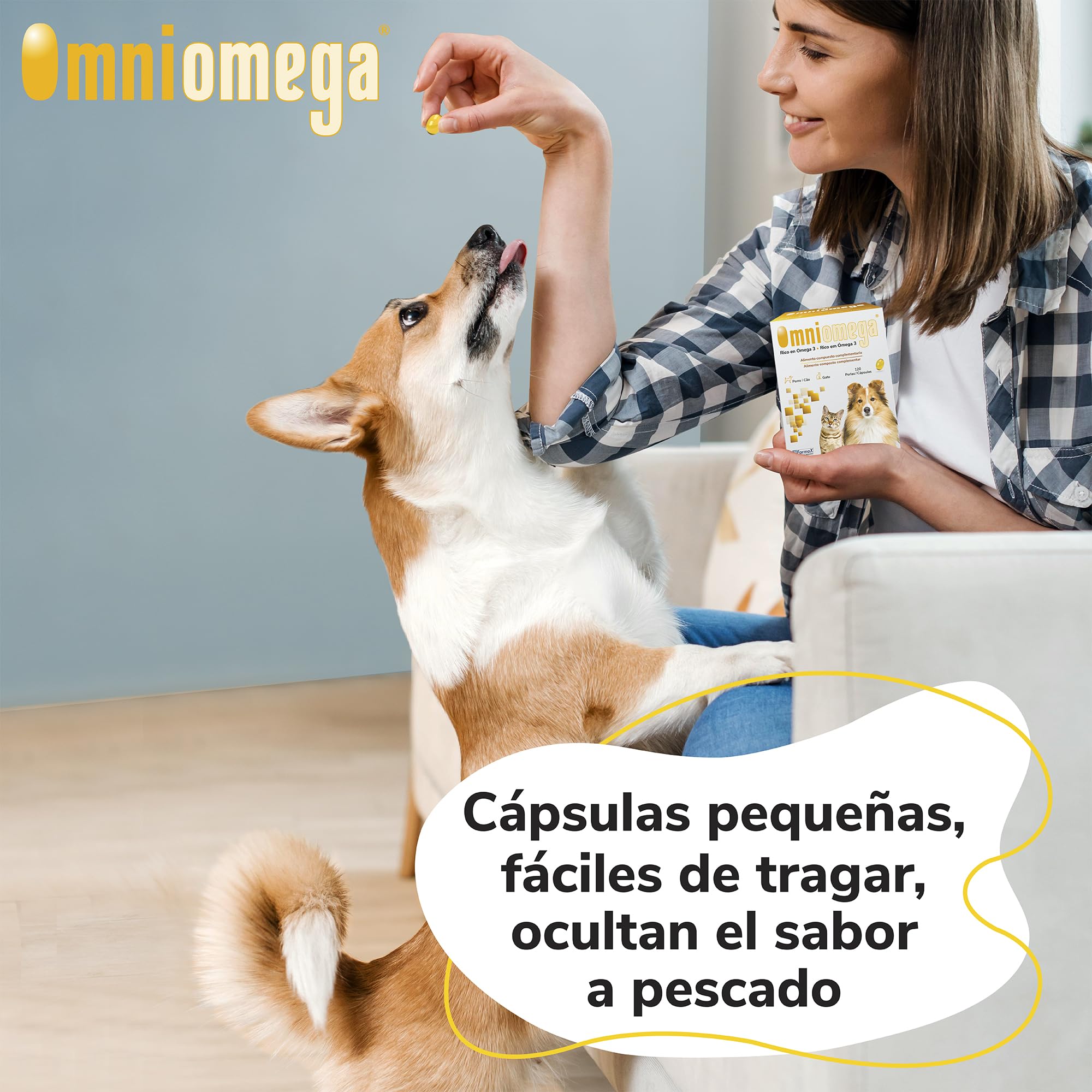 Omniomega Hifarmax - Vitaminas para Perros y Gatos, Suplemento Omega 3 con Vitamina E | Suplementos Alimenticios para Perro y Gato | Omega 3 Perros | Complementos Alimenticios | 540 Pastillas