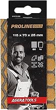 Agera Tools Proline Multiflex 610725-080 - Esponja (115 x 70 x 25 mm, grano 120), color amarillo y dorado