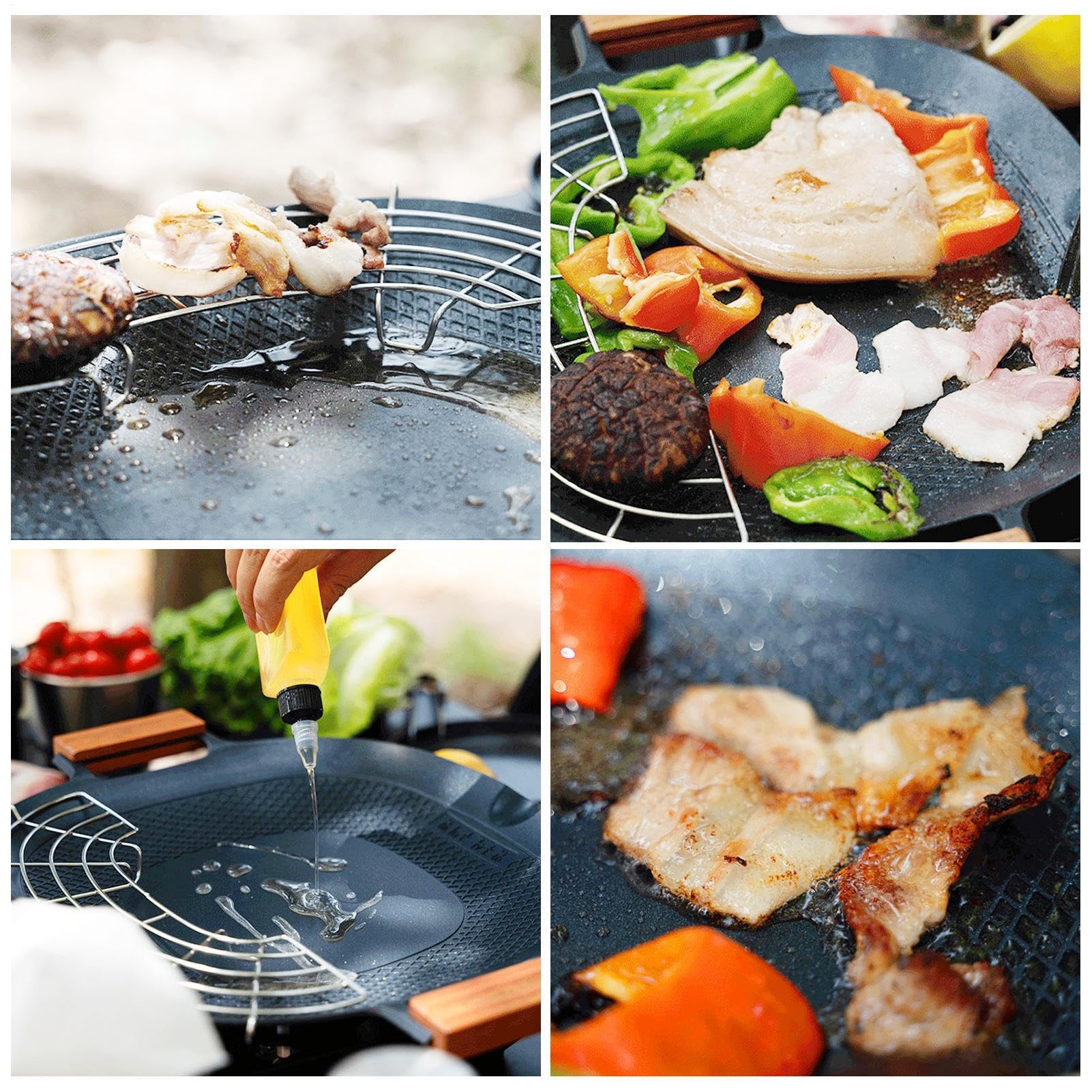 Piastra grill per piano cottura, padella Piastra in alluminio leggero