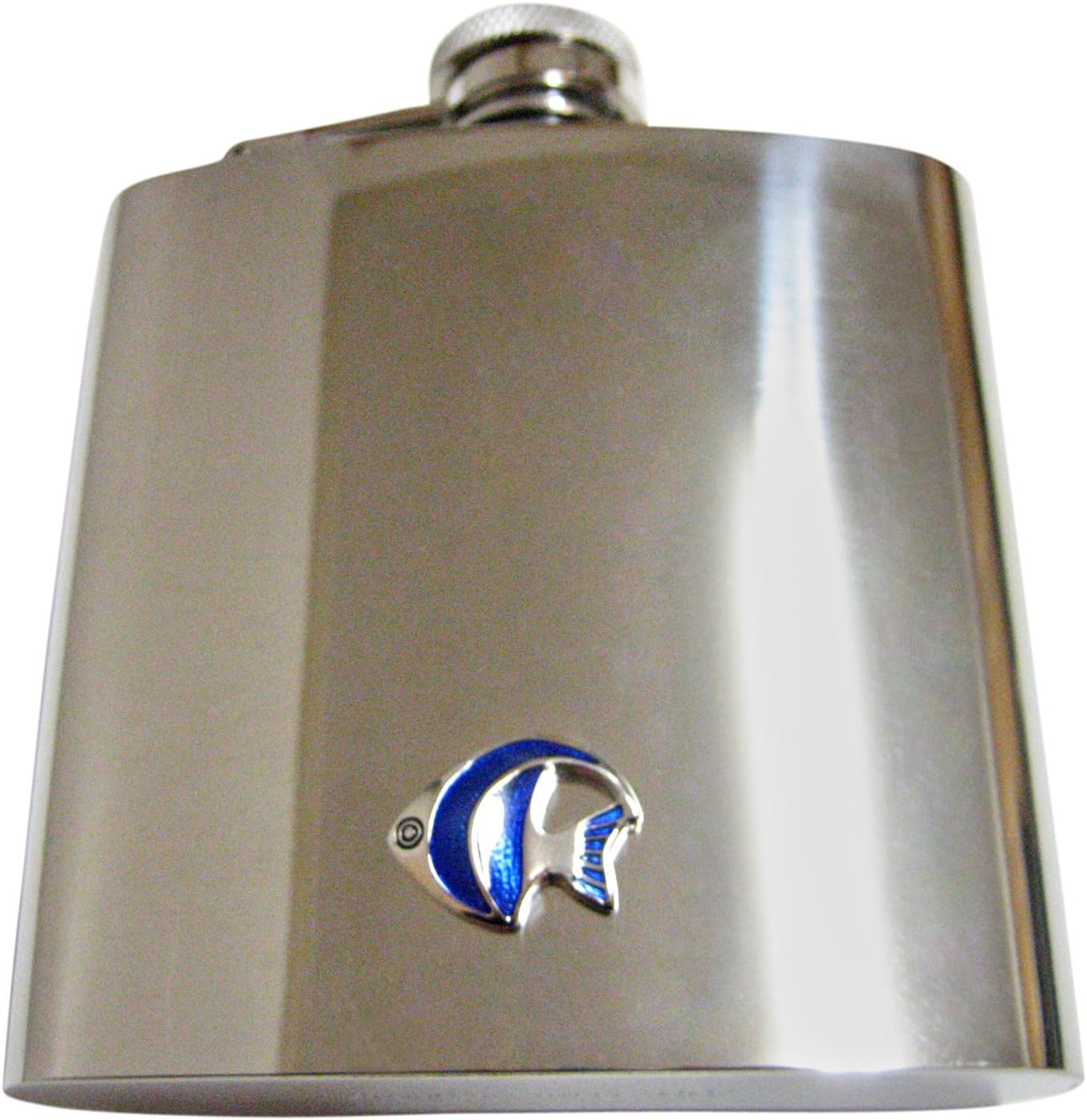 Kiola Designs Blue Tropical Fish 6 Oz. Stainless Steel Flask
