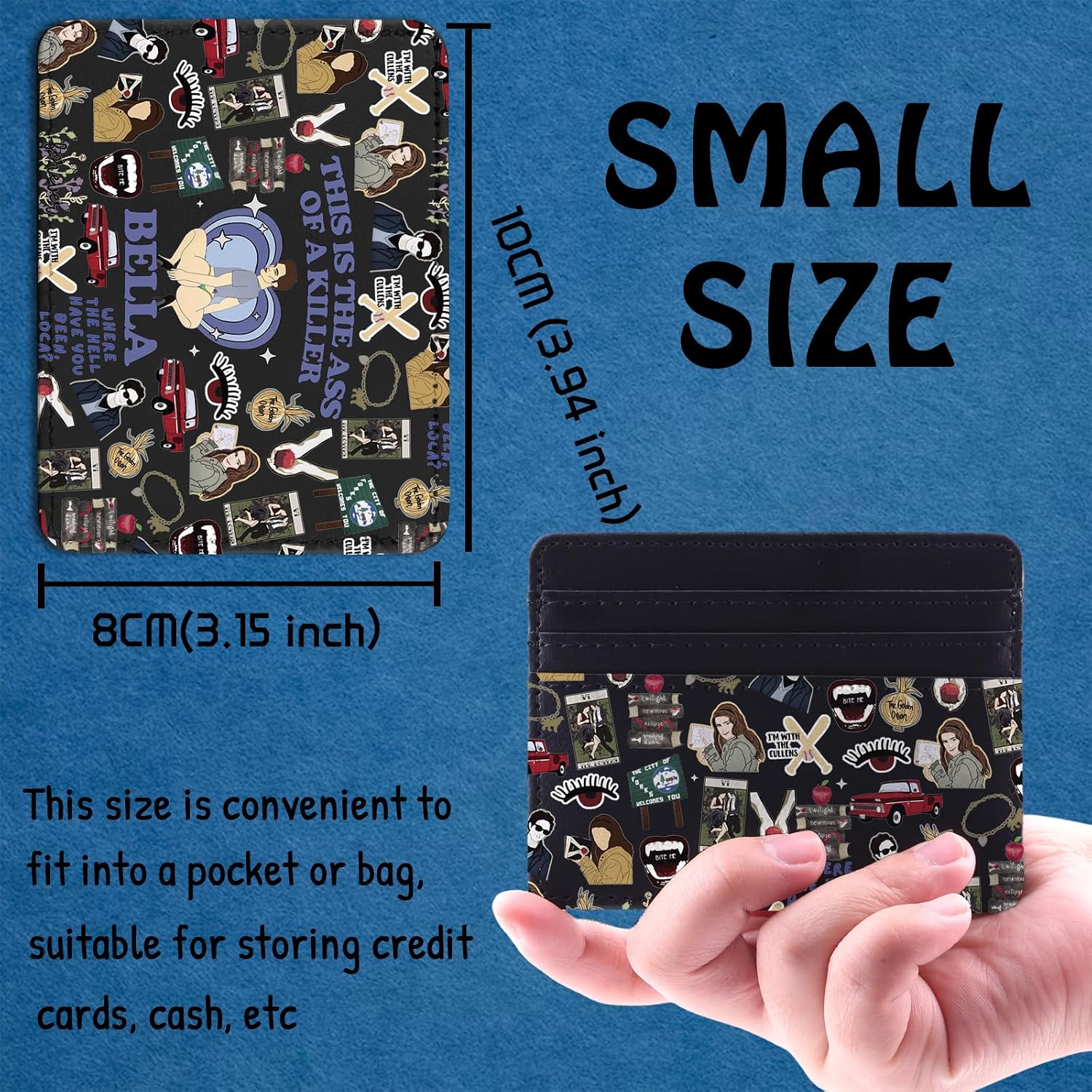 TSOTMO Movie Merch Vampires Fans Gift Vampires Wolves Romance Pocket Wallet for Edward Fans Horror Lovers Card Holder (Bella Wallet)