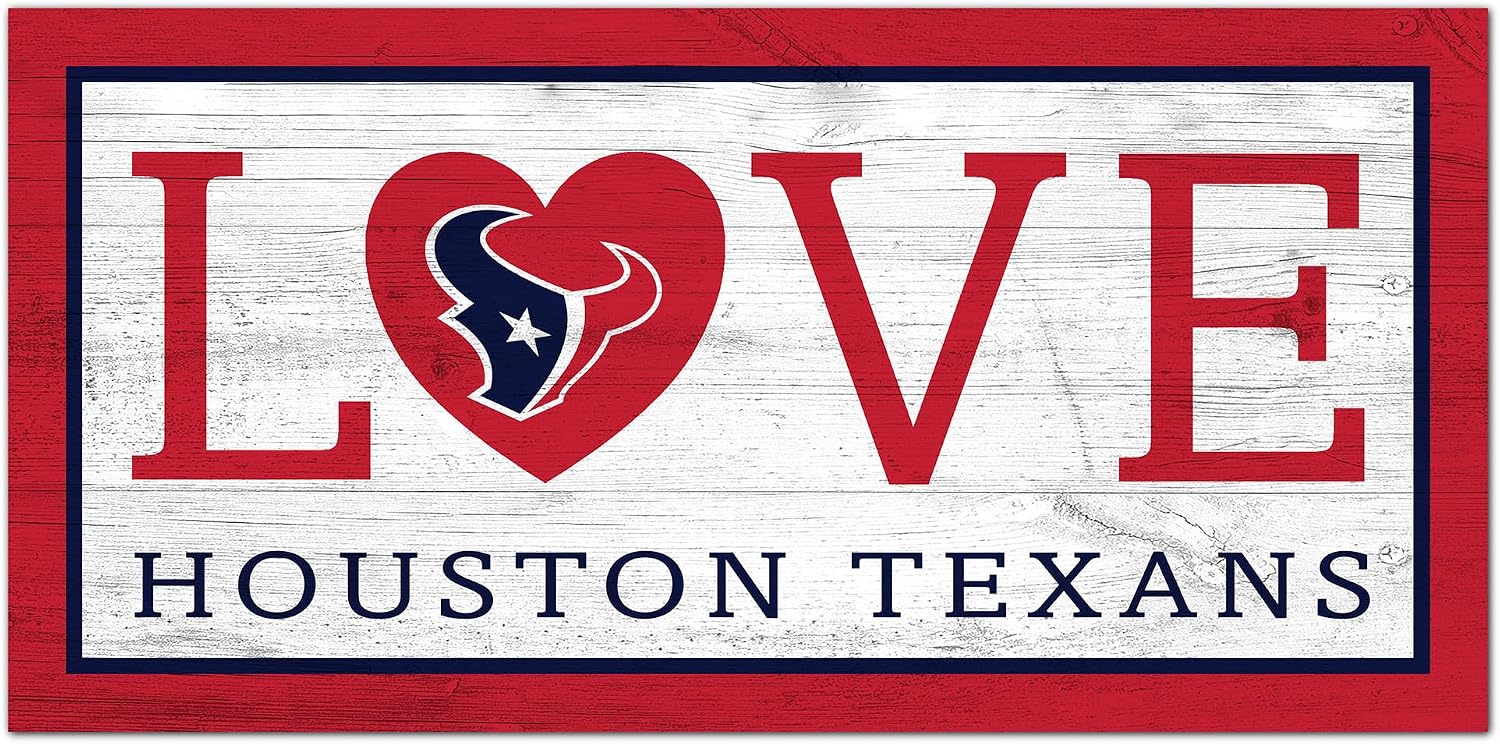 Houston Texans 6'' x 12'' Team Love Sign