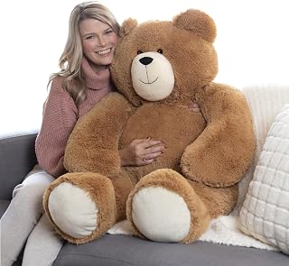 4FT Large Stuffed Animals | Giant Teddy Bear Stuffed in USA with 100% Recycled Filling | Each Plush Saves 200 Plastic Bottles from Landfills