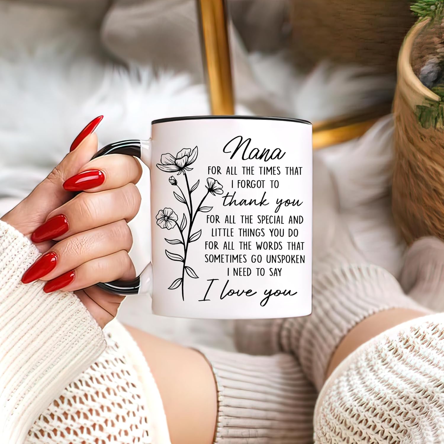 Hyturtle Nana Coffee Mug 11 Oz And Keychain For Women - Mothers Day Gifts For Grandma From Grandkids - Christmas Gifts For Nana - Perfect For Nana's From Granddaughter, Grandson For Birthday - Image 4