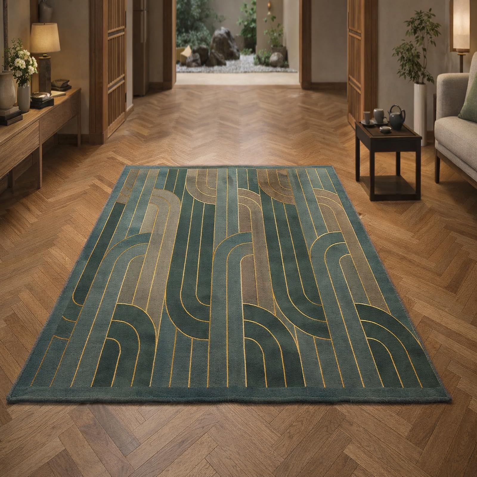 Tapis de cuisine antidérapant et anti-poussière à poils courts 80x120
