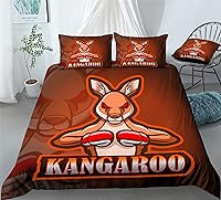 Vista 2 de REALIN Kangaroo Animals Duvet Cover Set Kangaroo Australia Print Bedding Girl Boy Kids Bed Sets 2/3/4PCS Quilt Covers/Sheets/Pillow