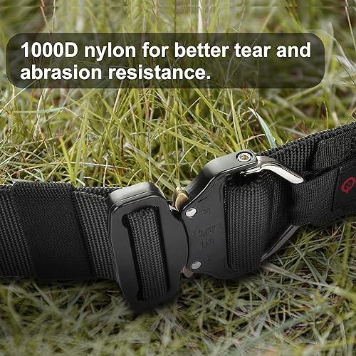 Miniatura 7 de Quarax Cinturón táctico de batalla con bolsas cinturón Molle de utilidad con funda, bolsa mag, bolsa de volcado, bolsa médica, cinturón de combate