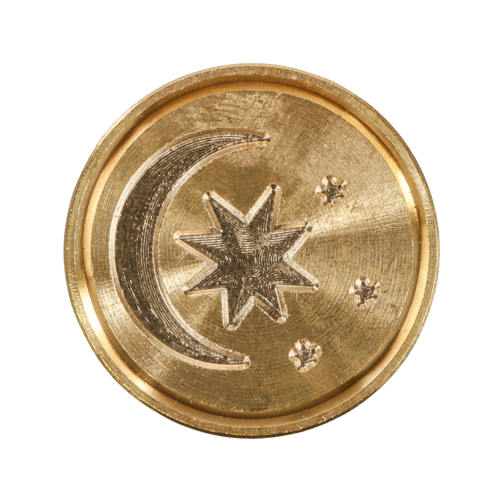 Jacques Herbin 40468T - A brass seal with varnished wooden handle - Symbols - Moon - Manufactured in France - Creative Art Tool - 24 mm size - Wax Stamp โ image 1