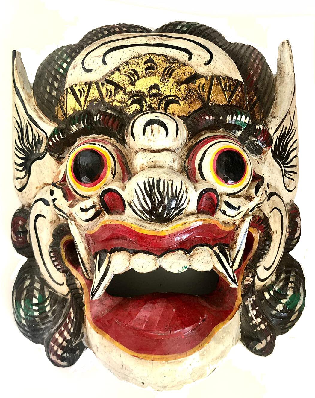 Masque Traditionnel Balinais Barong Lors D'une Cérémonie De Rue Dans L'île D'ubud Bali Indonésie