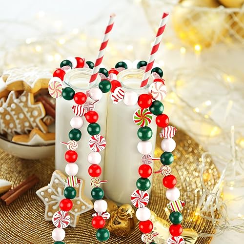 Miniatura 5 de 160 cuentas de madera para Halloween, Acción de Gracias, Navidad, calabaza, muñeco de nieve, cuentas de madera para manualidades, cuentas de madera