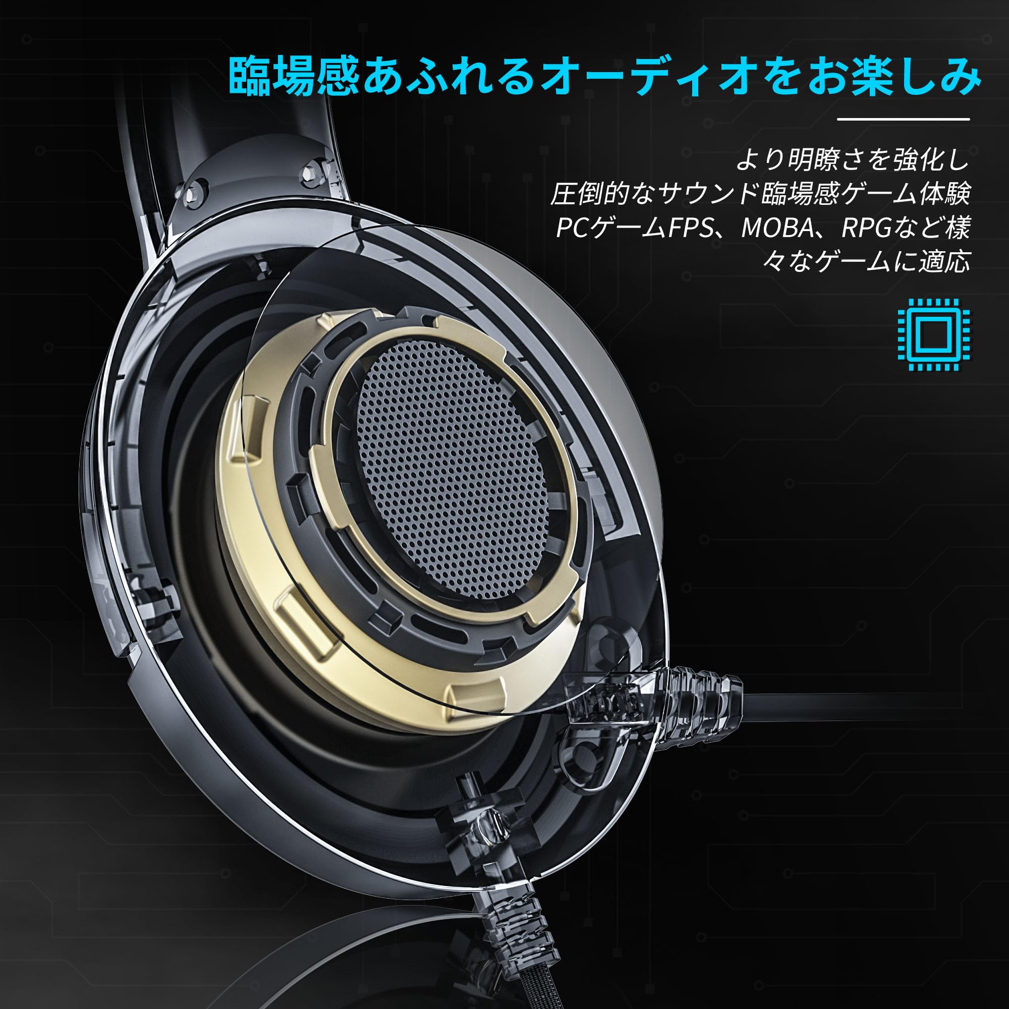 無線ゲーミングヘッドホン 着脱式マイク/ミュート pc Amazon | BINNUNE ゲーミングヘッドセット PS5 ワイヤレスヘッドセット
