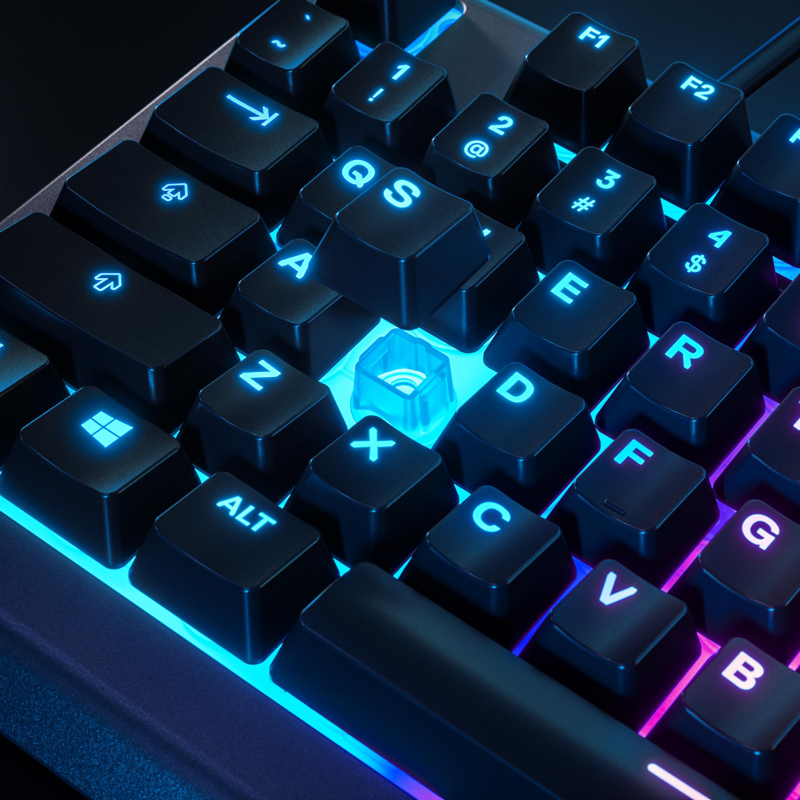 SteelSeries Apex 3 Gamingowa klawiatura RGB - 10 stref podświetlenia RGB - Ochrona przed wodą IP32 - Magnetyczna podkładka pod nadgarstki - UK QWERTY układ