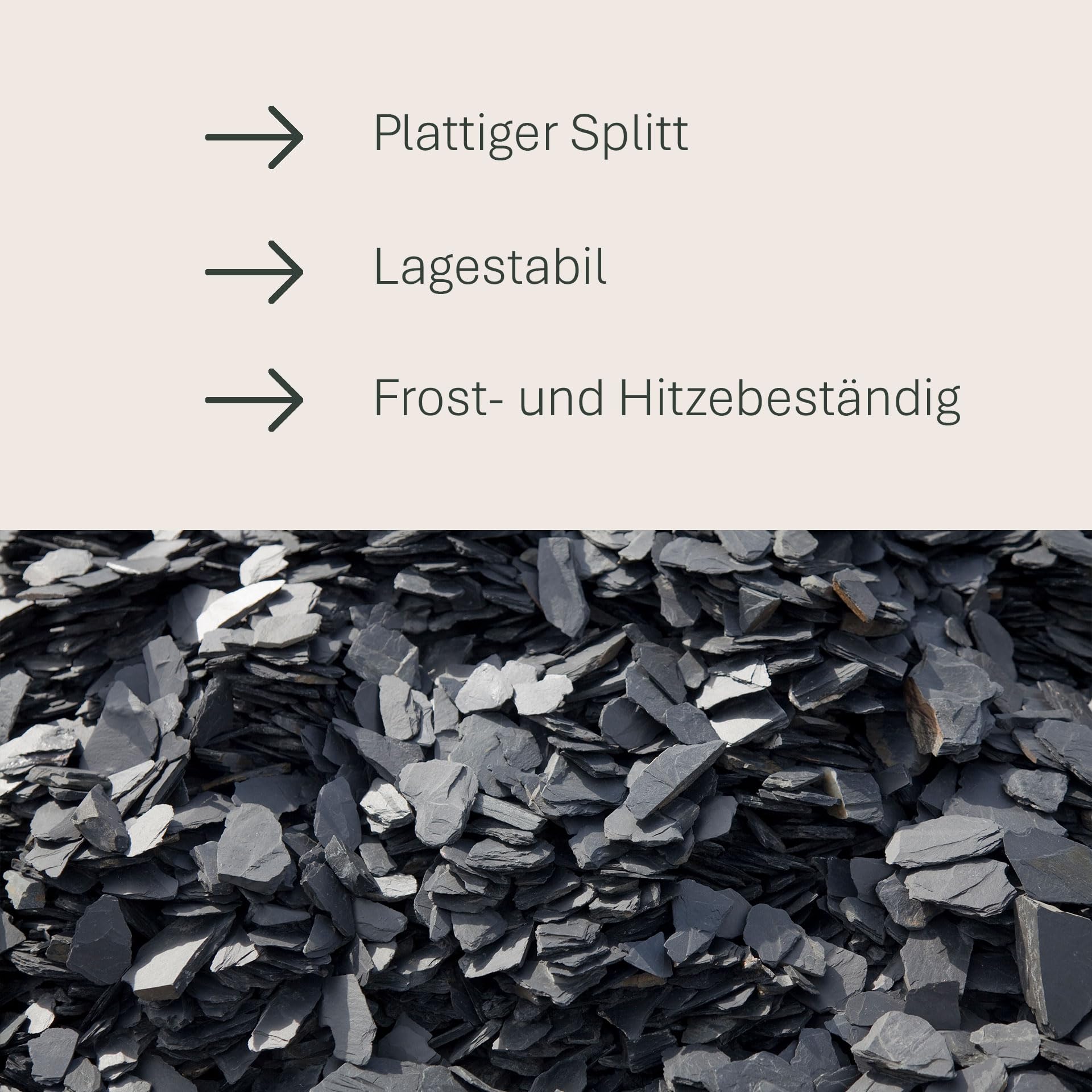 Schicker Mineral Schiefer Ziersplitt schwarz 70-200 mm 25 kg, Schiefersplitt aus Deutschland, Schieferbruch, farbechter Naturstein ideal zur Gartengestaltung und als Alternative zu Rindenmulch