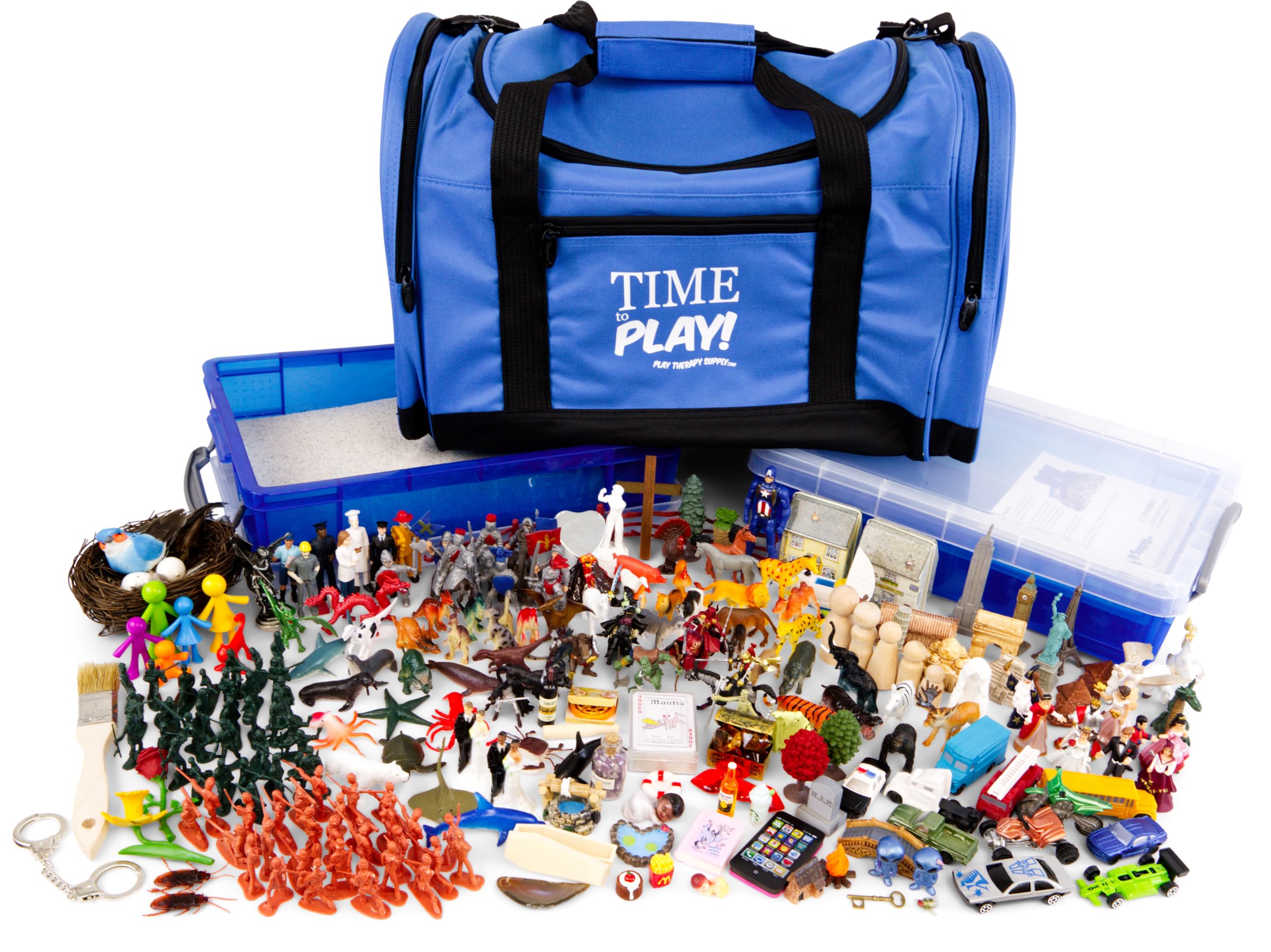 Play Therapy Sandtray Premium Portable Starter Kit with 250+ minis