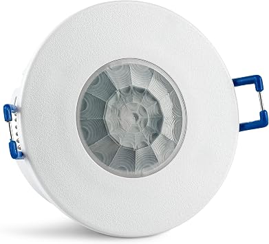 SEBSON Motion Sensor Flush-Mounted Ceiling Mounting Indoor Programmable Infrared Sensor Range 8 m / 360° Installation Motion Sensor LED Suitable 3-Wire