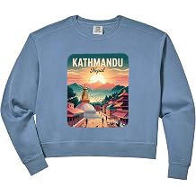 Womens Kathmandu Nepal Comfort Colors Crop Sweatshirt
