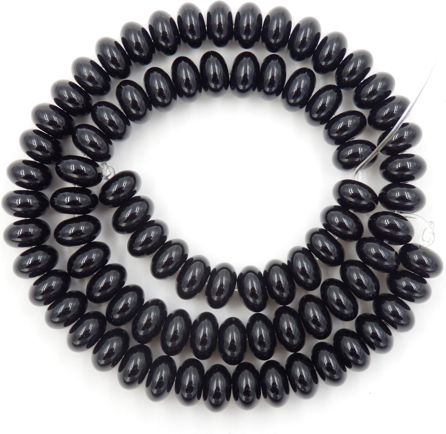 Gemstone Beads for Jewelry Making Natural Stone Beads for Necklaces Bracelets 5 Strands Roundel Onyx Beads 5x8mm