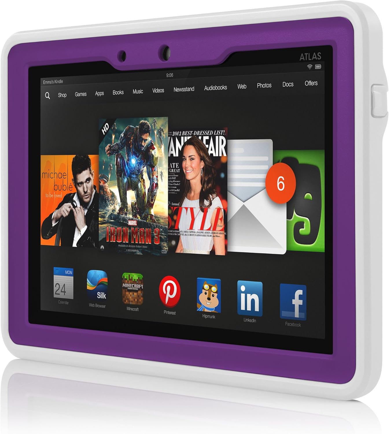 Atlas Waterproof Case for Kindle Fire HDX 8.9 by Incipio, Purple (will only fit 3rd generation)