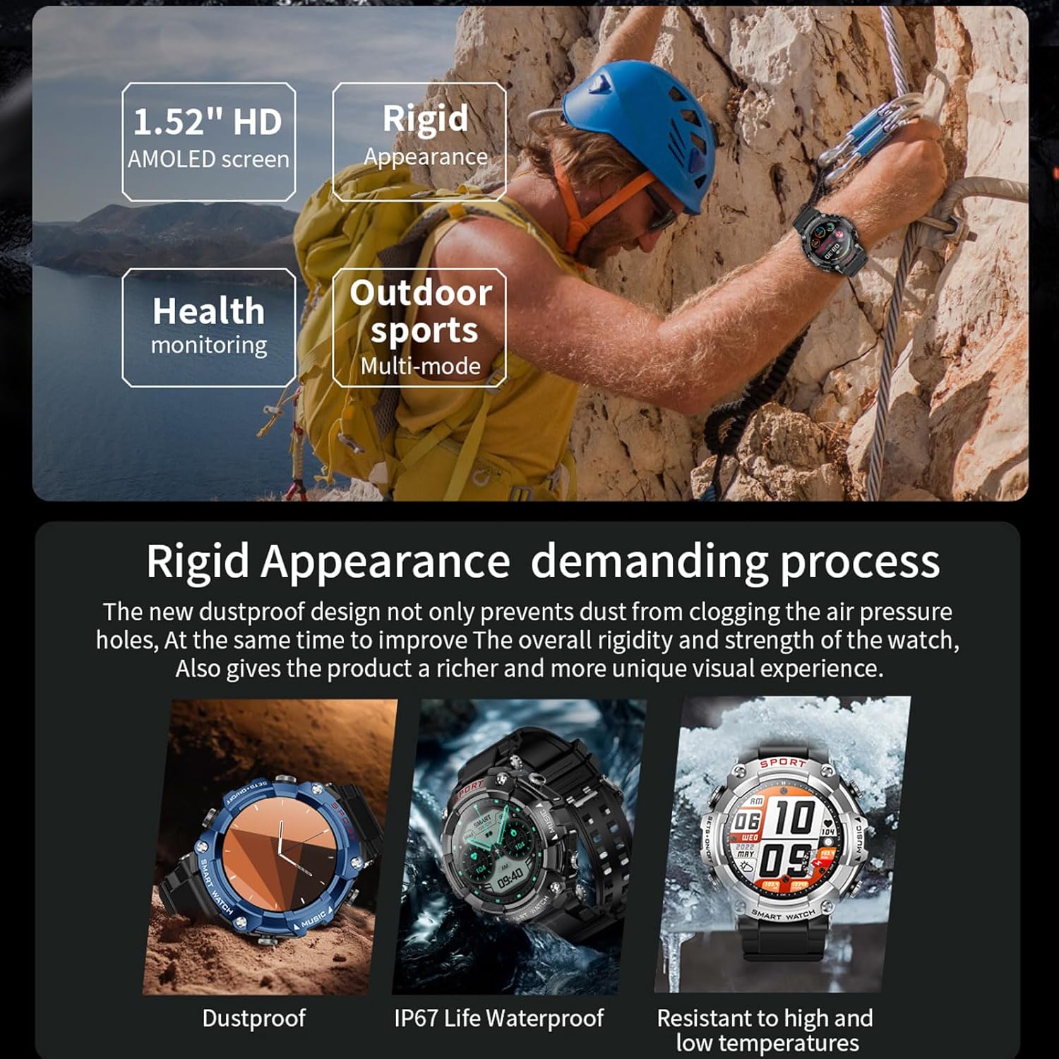 ZJX Smart Watch with Earbuds, 1.52-inch Full Touch HD Screen Metal Body, TWS Sports Earbuds Smart Watch Three-in-one，Support Custom Dial, Local Music Storage, Health Monitoring, Message Notification