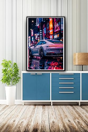Miniatura 4 de zhufuyl Póster de neón retro para automóvil, con personalidad de superdeportivo, pintura decorativa, arte de pared, pósteres de lienzo, regalos, 12