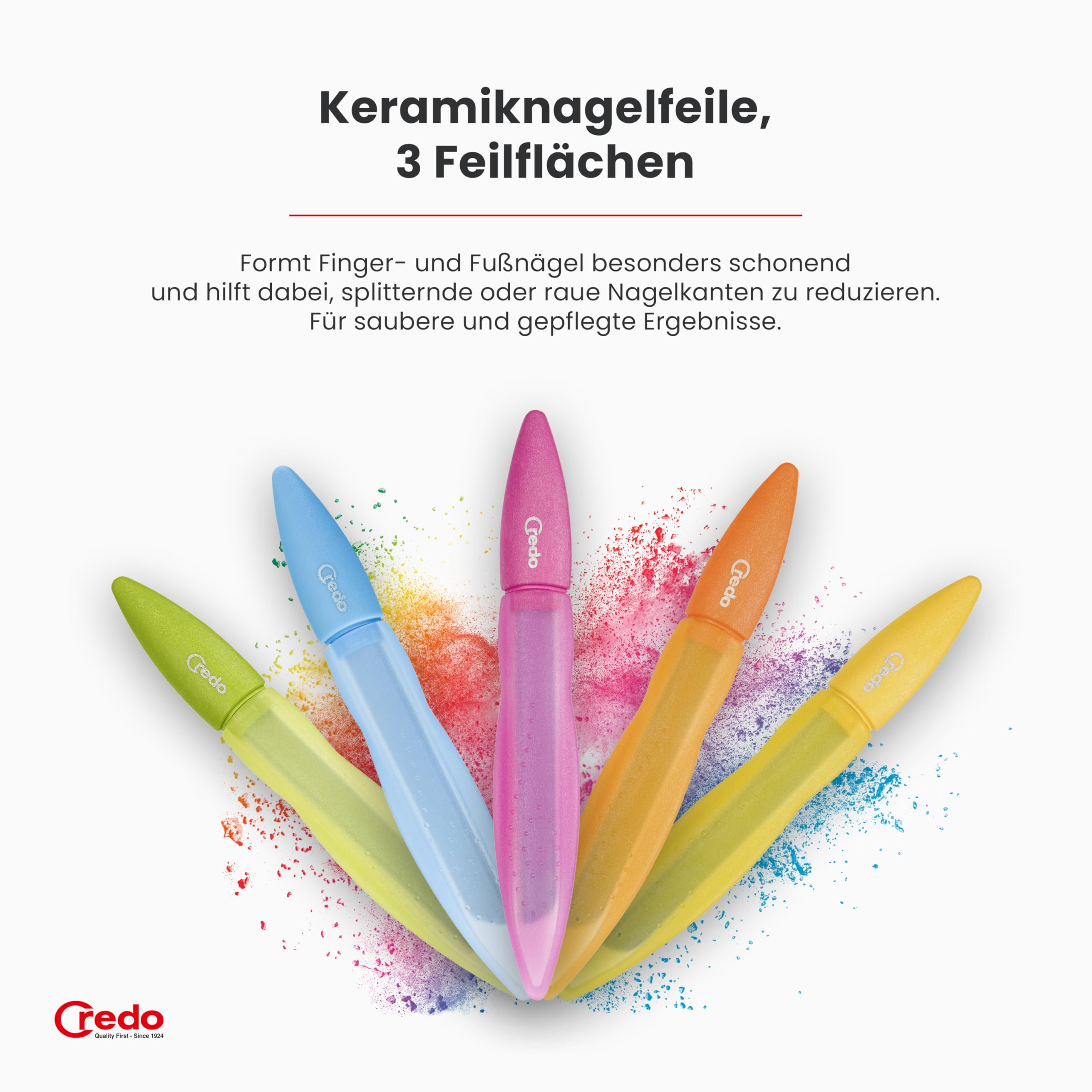 Credo PopArt Soft Care Bundle Fußpflege Set | mit SmartCutter, Pedikürestein, DuoSoft, Keramiknagelfeile & Keramik-Nagelhautentferner | sanfte Fuß- und Nagelpflege im farbigen Design (Grün)