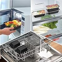 Vista 5 de Paquete de 50 (100 piezas) recipientes de preparación de comidas de 25 onzas, reutilizables, fáciles de abrir con tapa, aptos para alimentos