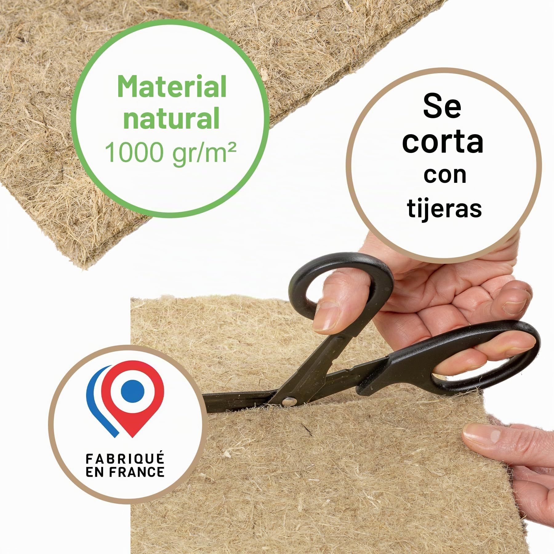 La Cordeline Lot 3 Alfombrillas de Cáñamo Natural 40 x 100 cm Premium 1000g/m² - Fondo de Jaula para Roedores, Conejos, Hámster…
