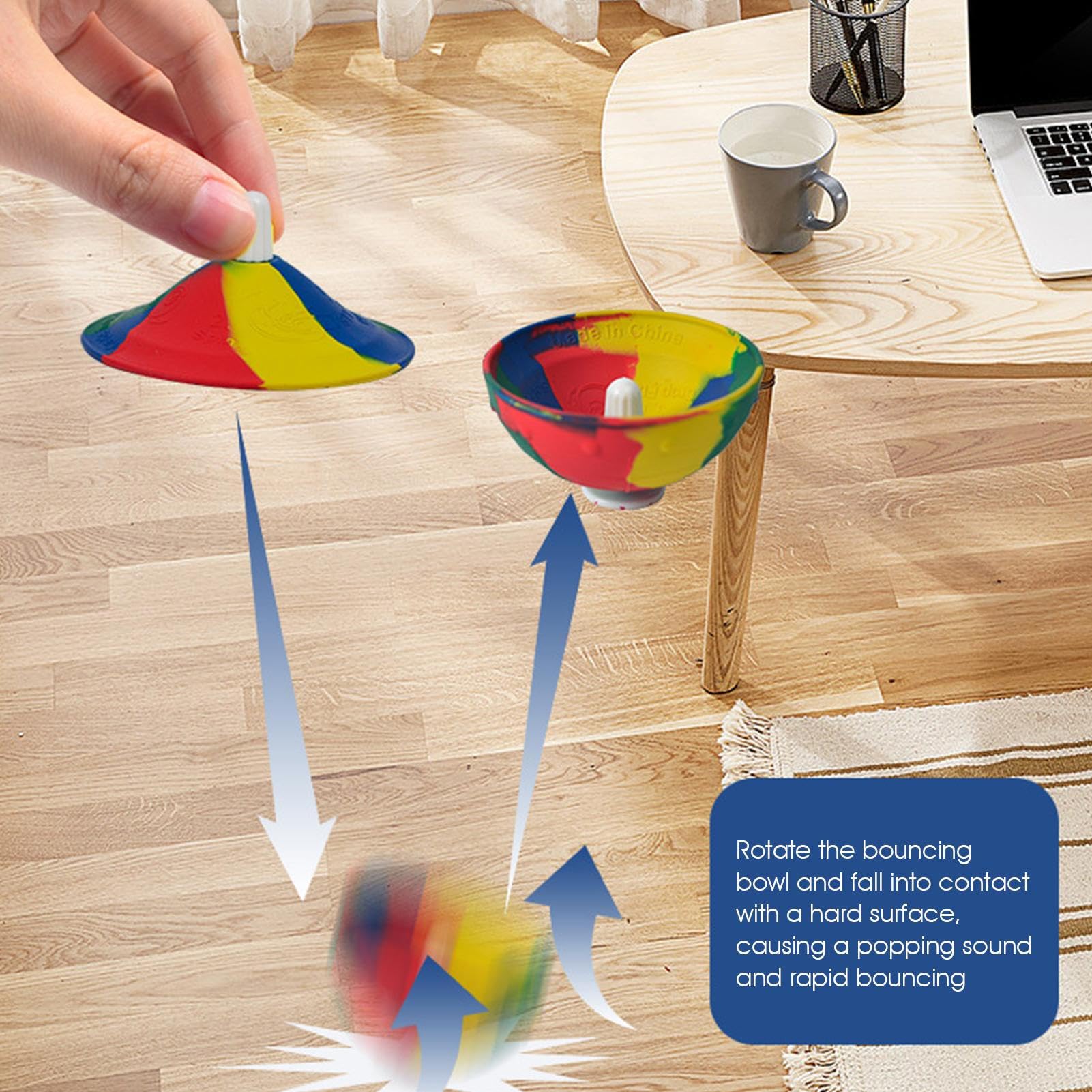 Générique Demi Bol Rebondissant, Balle en Caoutchouc Rotative Créative pour, Jouet De Sport en Plein Air pour, Enfant, Garçons pour Jardin, Aire De Jeux, École, Voyage, Salon