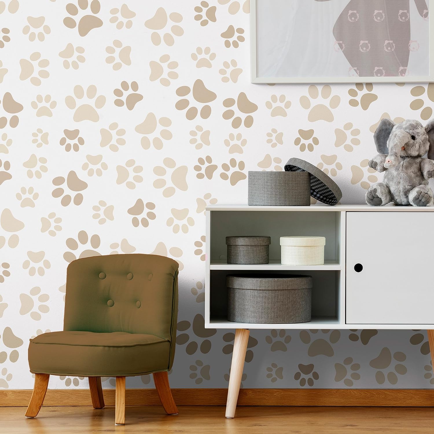 Walls By Me Peel and Stick Beige and Tan Geometric Children Removable Wallpaper 7471-2ft x 4ft (61x122cm)