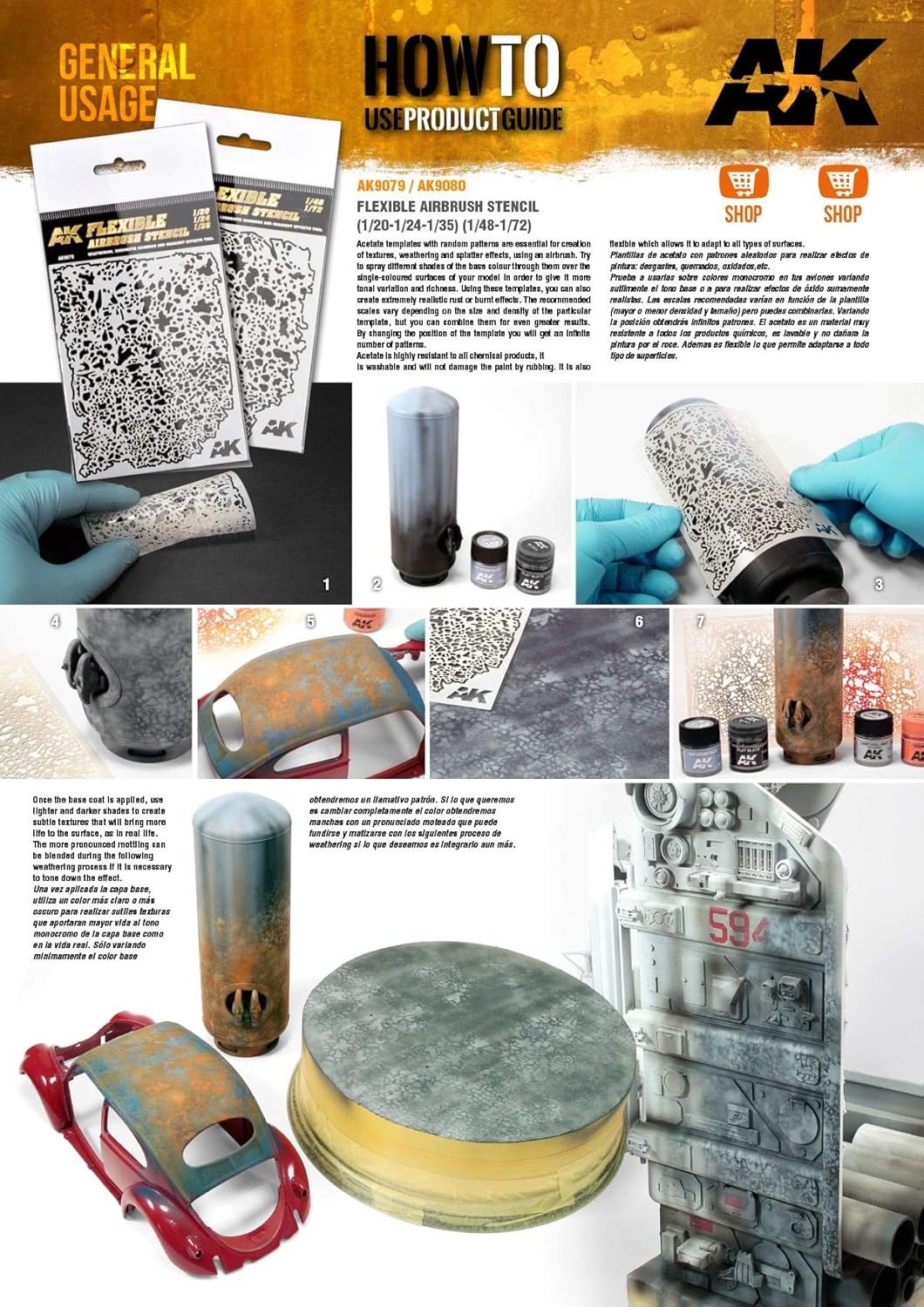 AK-Interactive Flexible Airbrush Stencil 1/48 1/72 9080 - Model Building Paints and Tools # AK-9080