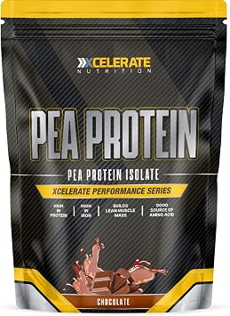 Pea Protein Powder - 100% Plant-Based Protein Isolate - Low Fat & Sugar - Supports Muscle Growth, Satiety & Digestive Health - Vegan & Gluten-Free - By XCelerate Nutrition 2Kg, Chocolate