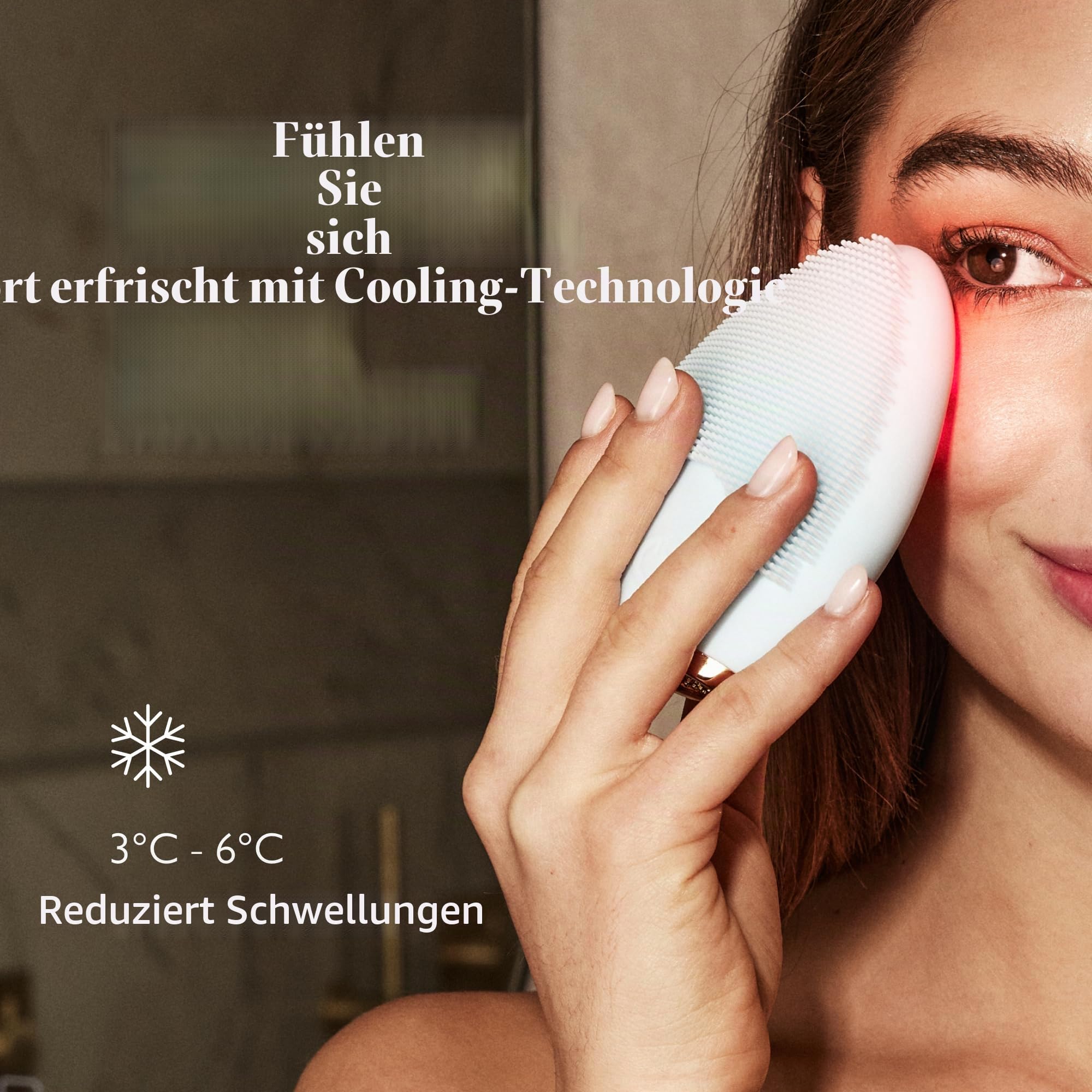 Silk'n Gesichtsreinigungsbürste I Bright Lux I Skincare für ausgeglichene Haut I 4-in-1-Gesichtsbürste mit Infrarot-Technologie, blau
