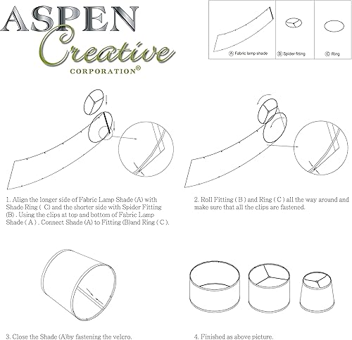 Miniatura 7 de Aspen Creative 38303, KD - Pantalla de araña plegable contemporánea, 12 pulgadas superior x 12 pulgadas inferior x 8 pulgadas de alto, tela de lino