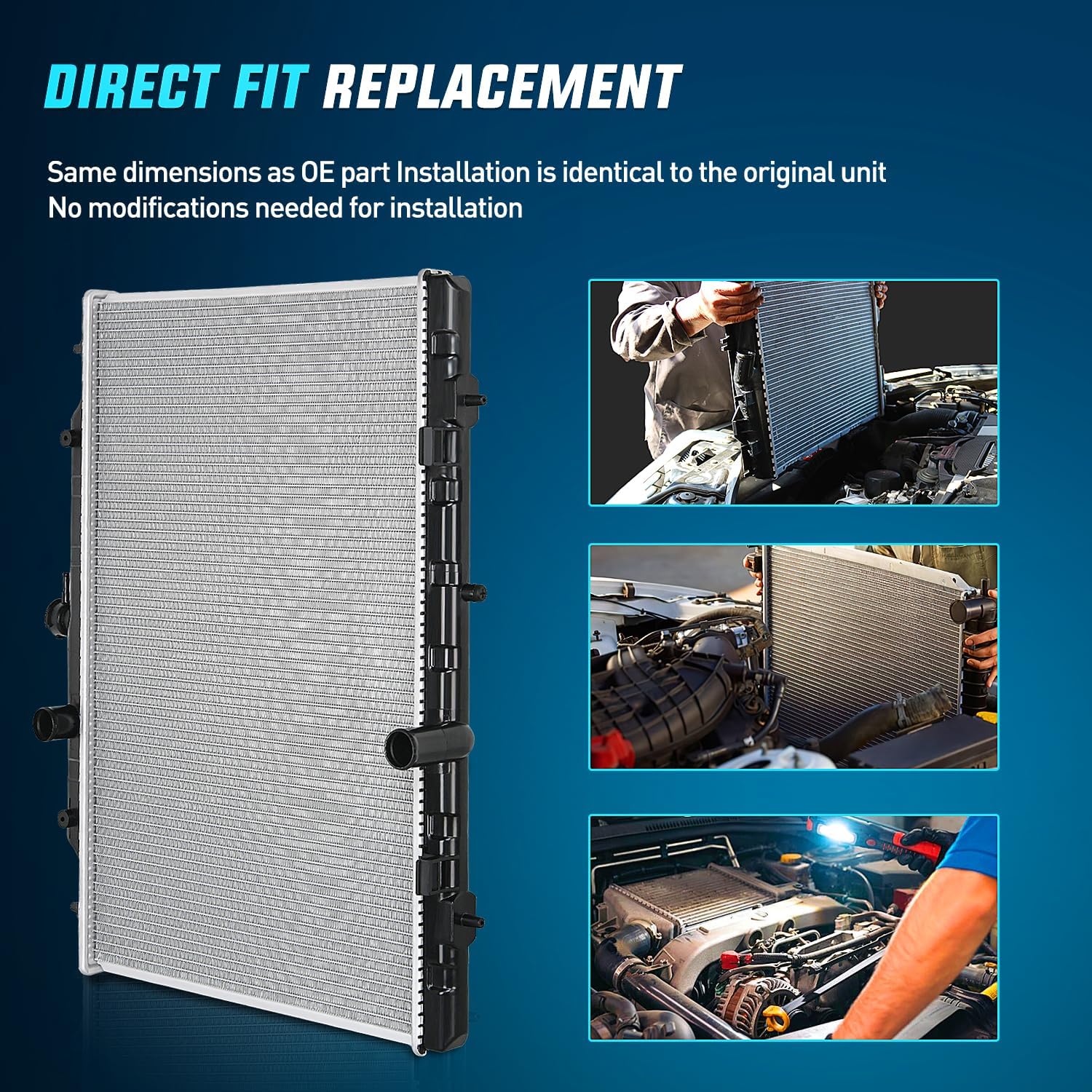 Nilight Radiator Replacement for Nissan Rogue 2008 2009 2010 2011 2012 2013, Rogue Select 2014 2015 2.5L L4 Engine ONLY, Replaces CU13047