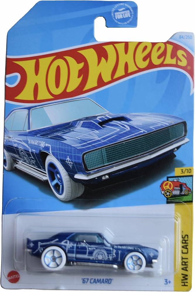 Amazon.com: Hot Wheels '67 Camaro, HW Art Cars 3/10 [Blue] 84/250