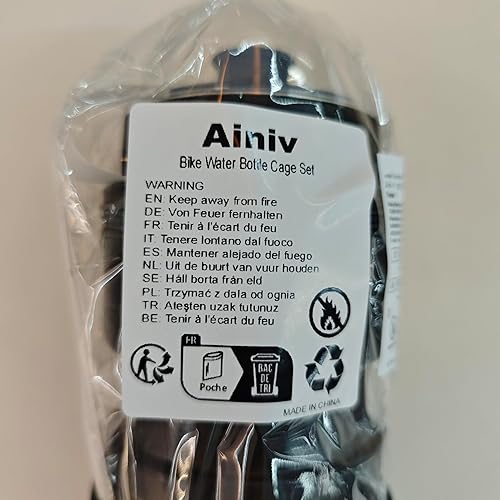 Miniatura 7 de Jaula para botella de agua para bicicleta con botella de bicicleta de 27.1 fl oz28 onzas, negro brillante, fuerte soporte para botella de agua para