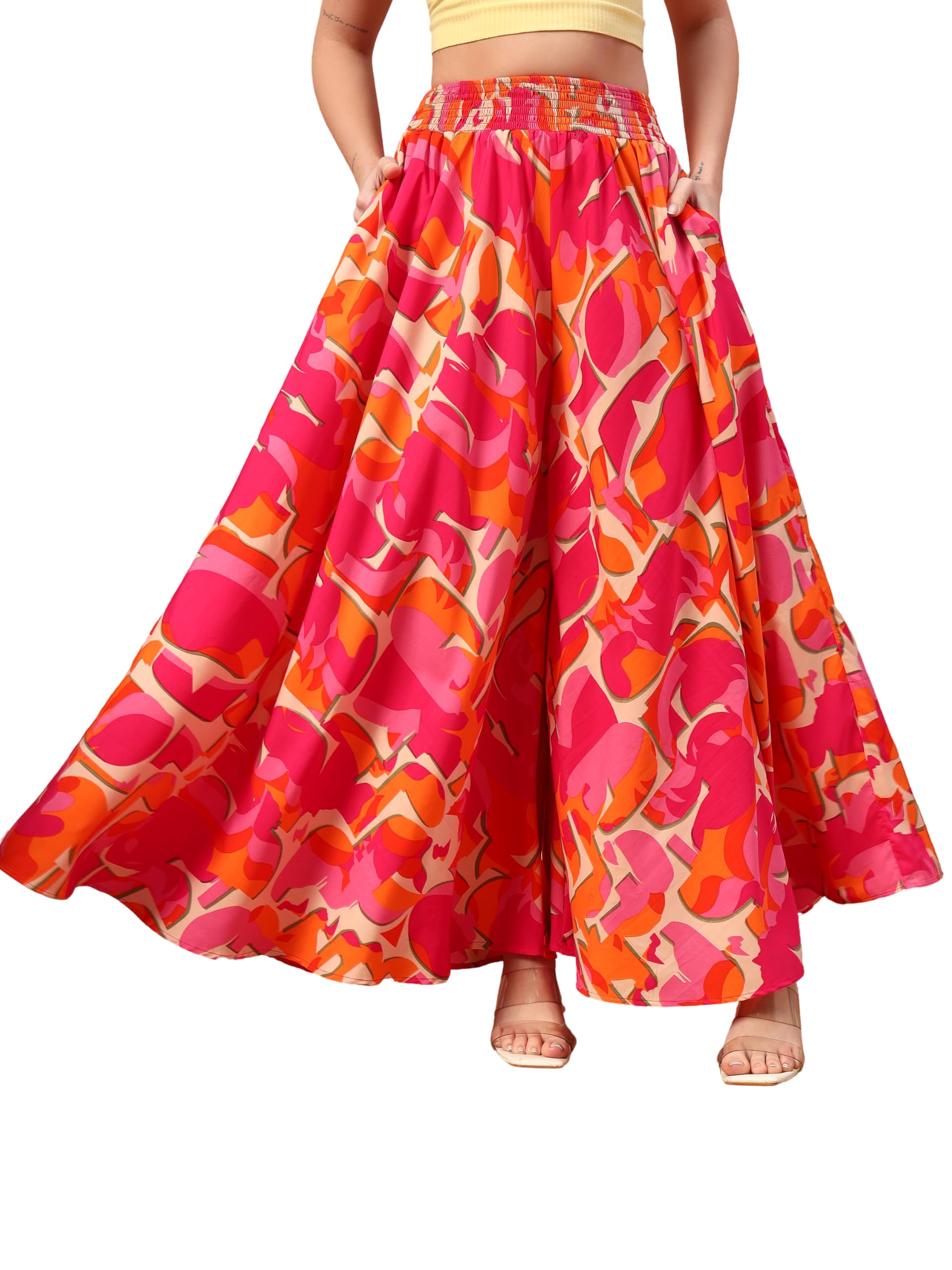 zwerlon | Palazzo for Women | Solid & Printed | Stylish Wide-Leg | Comfortable Elastic Waist Bottomwear-picture-52