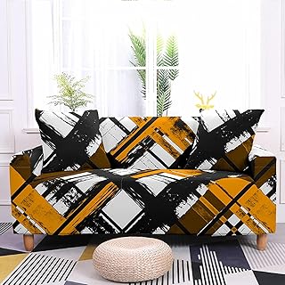 Housses De Canapé Faciles À Vivre - Housse De Canapé d'angle Imprimée Élastique, Chaise Longue Abstraite Housse De Protection pour Canapé 1/2/3/4 Places avec Bras De Repos, 3 Places 190,230Cm