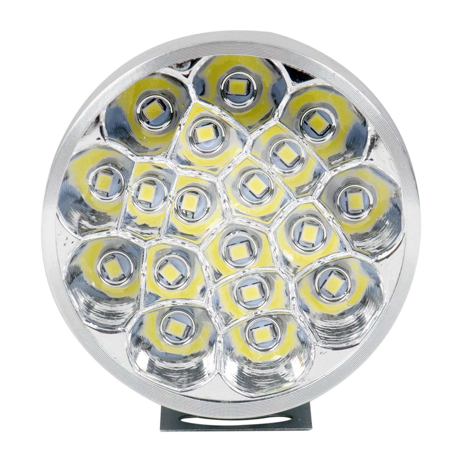 AllExtreme EX18RF1 18 LED Round Fog Light Spot Beam Waterproof Pod Driving Work Lamp for Motorcycle and Cars (27W, White Light, 1 PC)