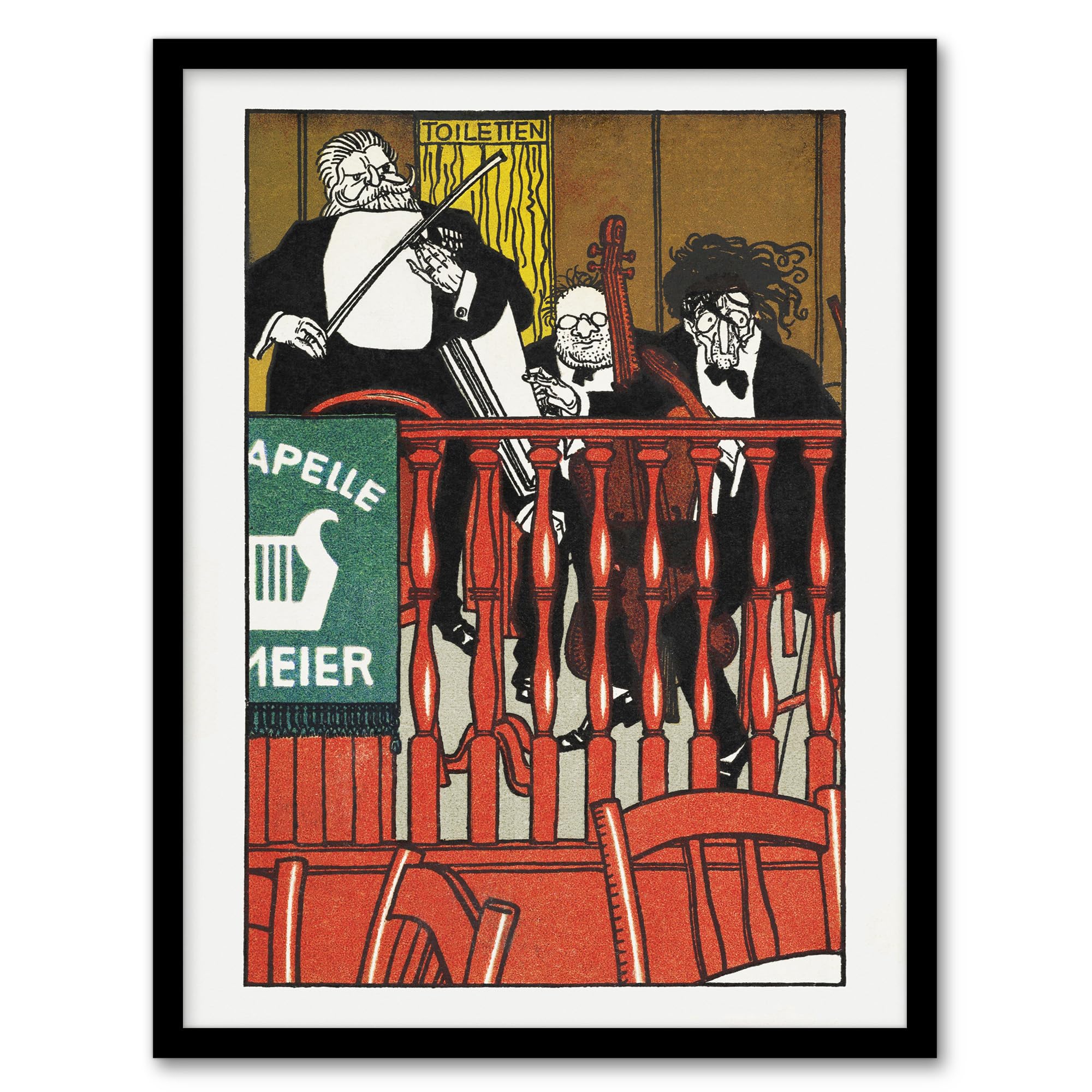 Artery8 Moriz Jung Salon Orchestra Meier Musicians Caricature Framed Art Print A3