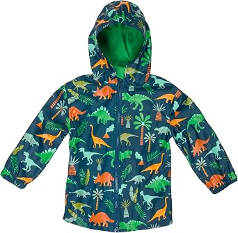 Stephen Joseph, Boy Raincoat Waterproof Jacket Cotton Lined Hooded Outerwear for School Travel Sizes 2T-7/8