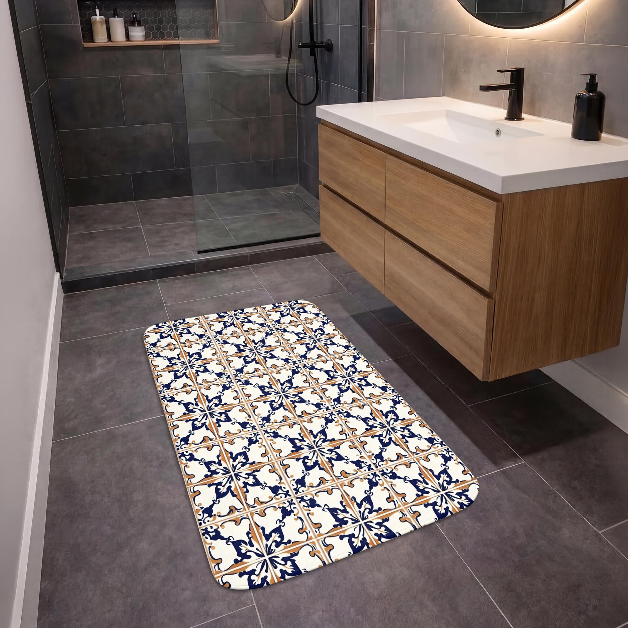 Alfombra Baño Rectangular 60x90 cm Decoracion Bathroom Mat Non Slip Shower Lavable Antideslizante Alfombrilla Tapete Banheiro Clásico - Estampado - Colorido