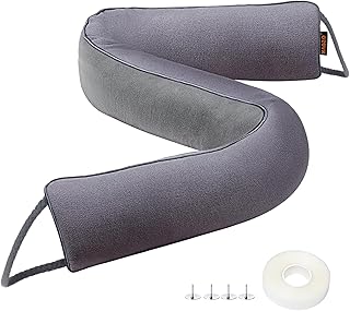 MAGZO Door Draft Stopper, 48 Inch Under Door Draft Blocker Noise Stopper, Weighted Wind Blocker Draft Guard for Bottom of Door, Gray