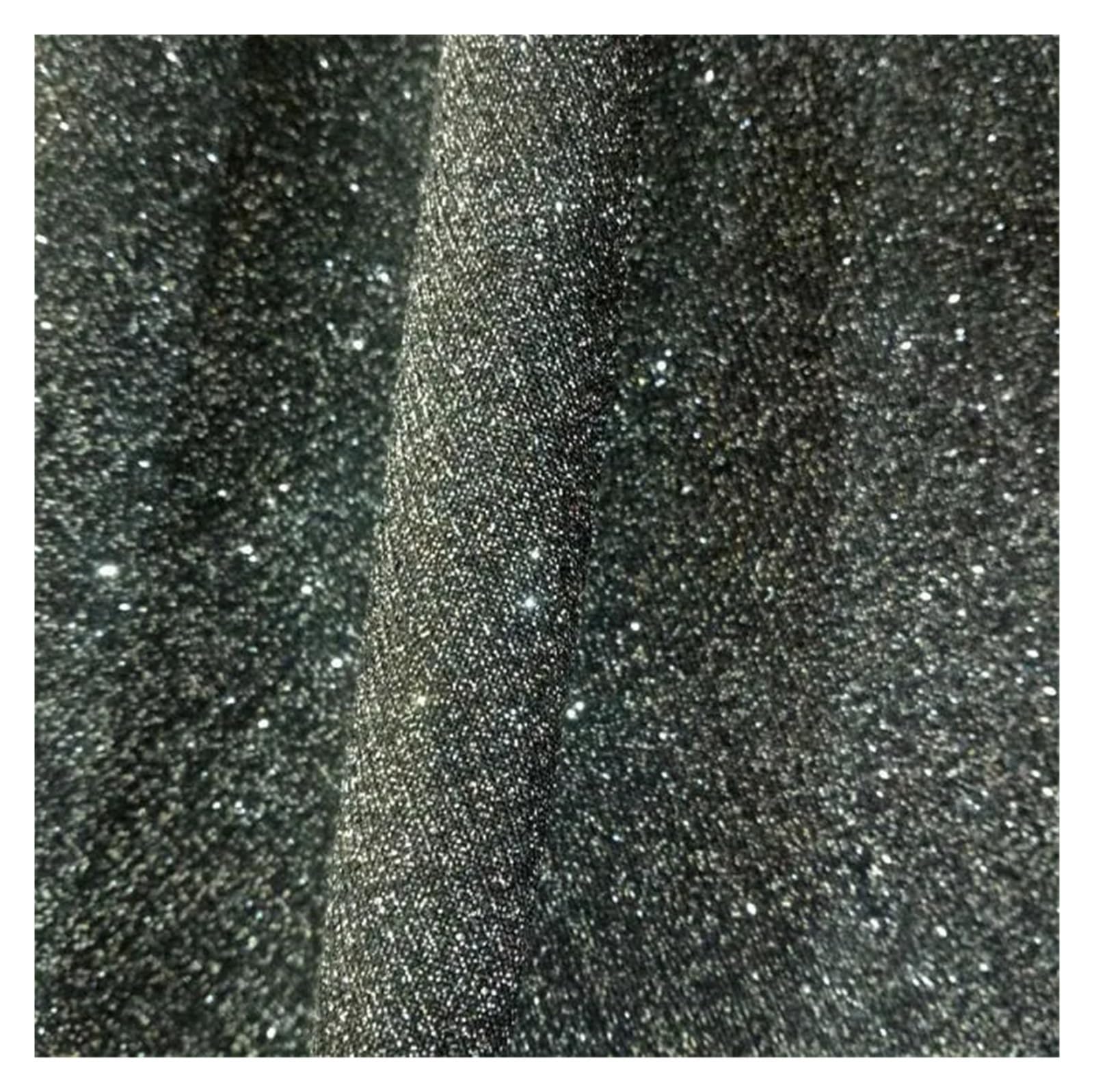 Fabric, Fashionable Polyester Composite Glitter Fabric for Bridal Dress Decoration Multicolor 50x148cm(2-7 Black)