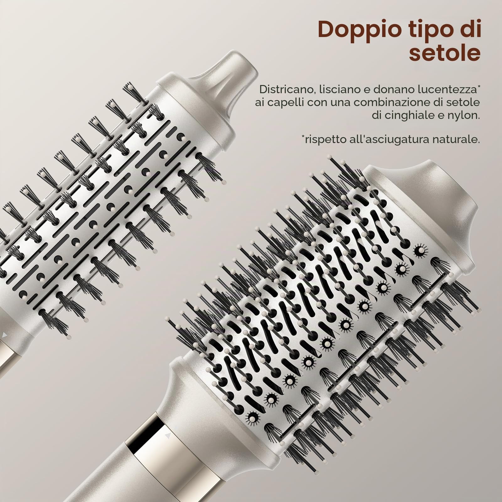 MESCOMB Air Styler 5 in 1, Spazzola Asciugacapelli per Lisci Ricci Volume | Arricciacapelli Automatico, Spazzola Lisciante, Asciugatura Rapida Anti-Crespo, Styling Morbido e Ordinato per uso quotidiano